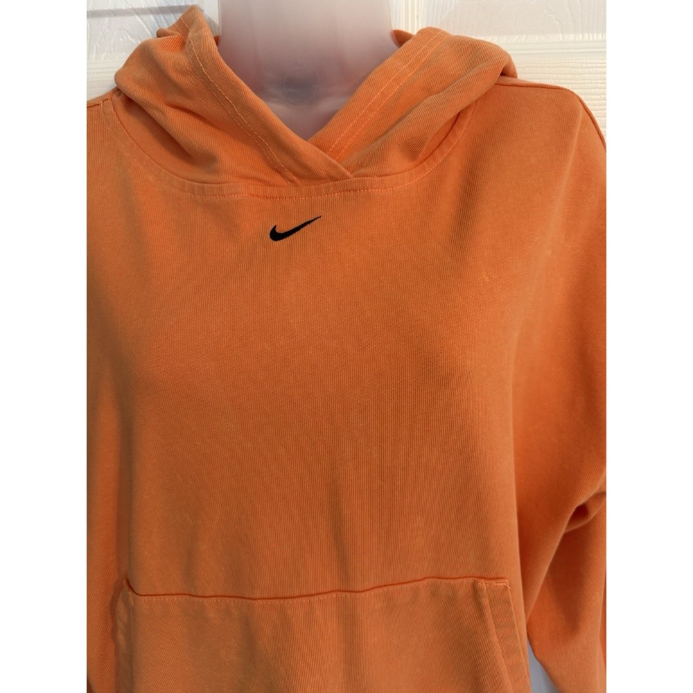 Y2K Nike Womens Atomic Orange Black Swoosh 80s Acid Wash Hooded  Sweatshirt Sz S - Picture 8 of 12